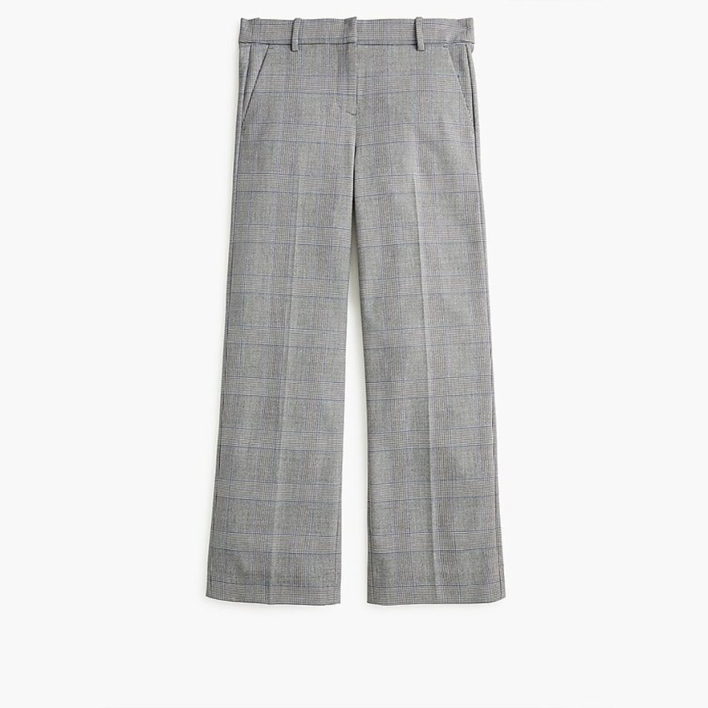 High-rise Peyton wide-leg pant in glen plaid size 4